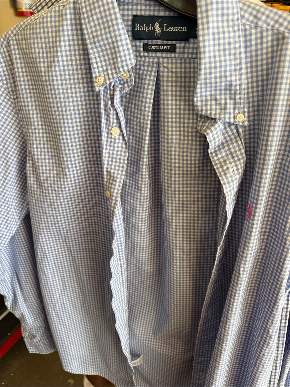 Ralph Lauren Light Blue Gingham Button-Down Shirt